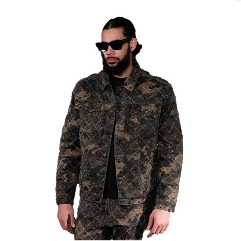 Unisex Embellish Rhinestone Jacket